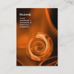 FRAKTAL ROSE 4 MONOGRAMM kräftig orange schwarz Visitenkarte