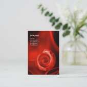 FRAKTAL ROSE 4 MONOGRAMM kräftig rot Schwarz-weiß Visitenkarte (Stehend Vorderseite)