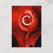 FRAKTAL ROSE 4 MONOGRAMM kräftig rot Schwarz-weiß Visitenkarte (Rückseite)