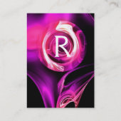 FRAKTAL ROSE 4 MONOGRAMM schwarz, lila rosa Visitenkarte (Rückseite)