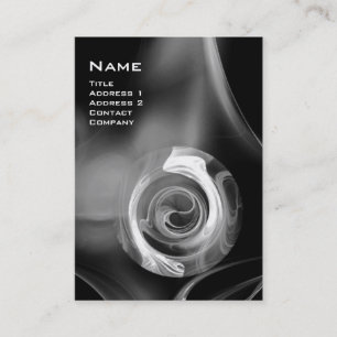 FRAKTAL ROSE 4 MONOGRAMM Schwarz-weiß grau Visitenkarte