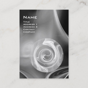 FRAKTAL ROSE 4 MONOGRAMM Schwarz-weiß grau Visitenkarte
