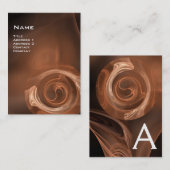 FRAKTAL ROSE 4 MONOGRAMM, weiß Visitenkarte (Vorne/Hinten)