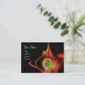 FRAKTAL ROSE ABSTRAKT WIRBEL Rot aquamarin grün Sc Visitenkarte (Stehend Vorderseite)