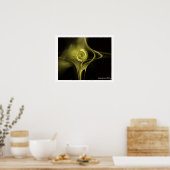 FRAKTAL ROSE, gelb Poster (Küche)
