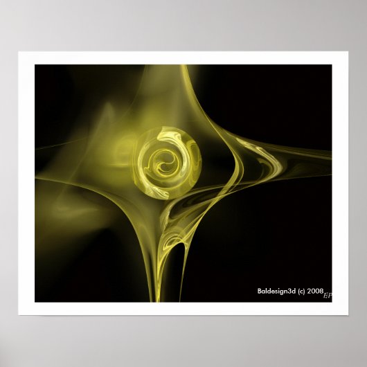 FRAKTAL ROSE, gelb Poster (Vorne)