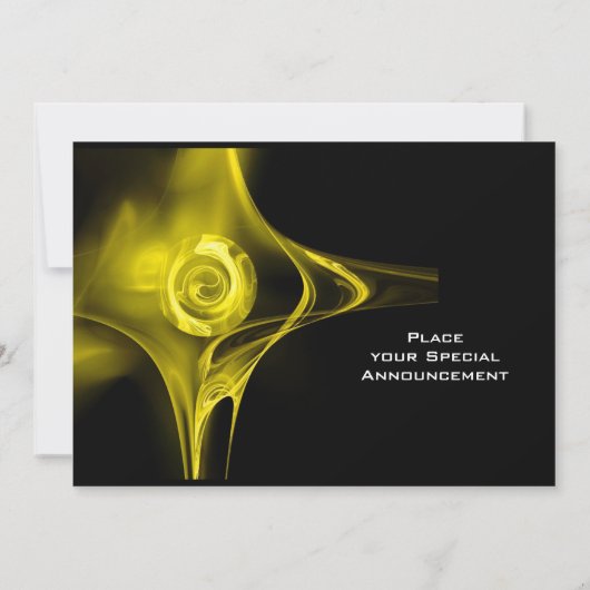 FRAKTAL ROSE hellgelb Einladung (Rückseite)