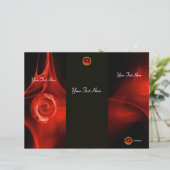 FRAKTAL ROSE hellrot schwarz 3-fach Broschüre (Stehend Vorderseite)