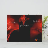 FRAKTAL ROSE hellrot schwarz 3-fach Broschüre (Stehend Vorderseite)