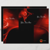 FRAKTAL ROSE hellrot schwarz 3-fach Broschüre (Vorne/Hinten)