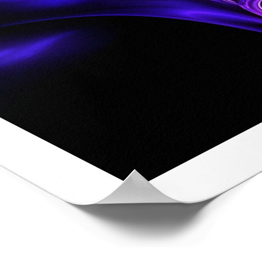 FRAKTAL ROSE, rosa blau Poster (Ecke)