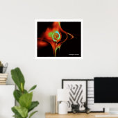 FRAKTAL ROSE, rot-grün Poster (Heimbüro)