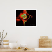 FRAKTAL ROSE, rot-grün Poster (Küche)