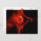 FRAKTAL ROSE, rot Postkarte (Vorne/Hinten)