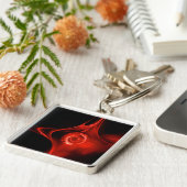 FRAKTAL ROSE, rot Schlüsselanhänger (Seite)