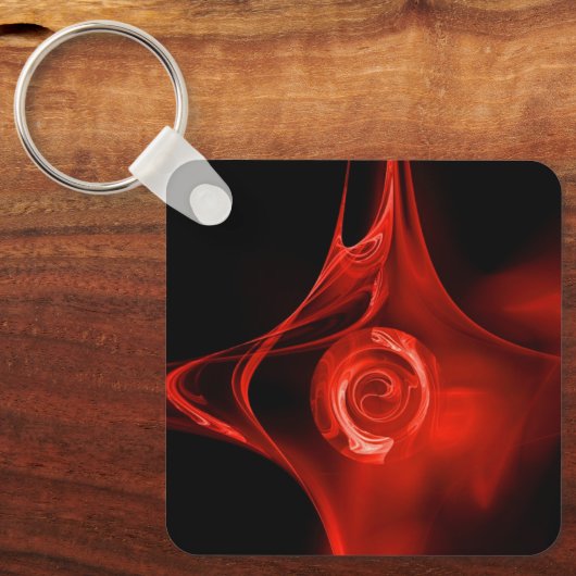 FRAKTAL ROSE, rot Schlüsselanhänger (Vorderseite)