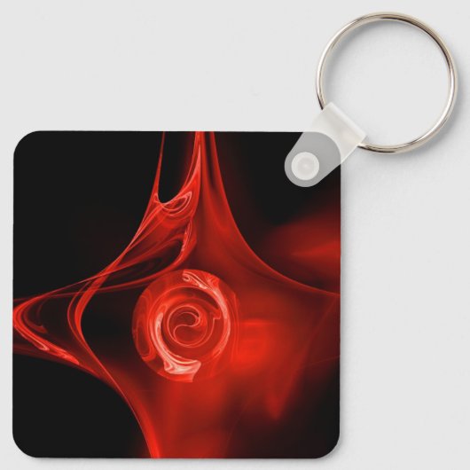 FRAKTAL ROSE, rot Schlüsselanhänger (Rückseite)