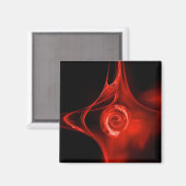 FRAKTAL ROSE, rot, schwarz Magnet (Vorderseite/Rückseite)