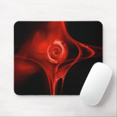 FRAKTAL ROSE, rot, schwarz Mousepad (Mit Mouse)