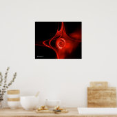 FRAKTAL ROSE, rot, schwarz Poster (Küche)