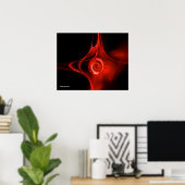 FRAKTAL ROSE, rot, schwarz Poster (Heimbüro)