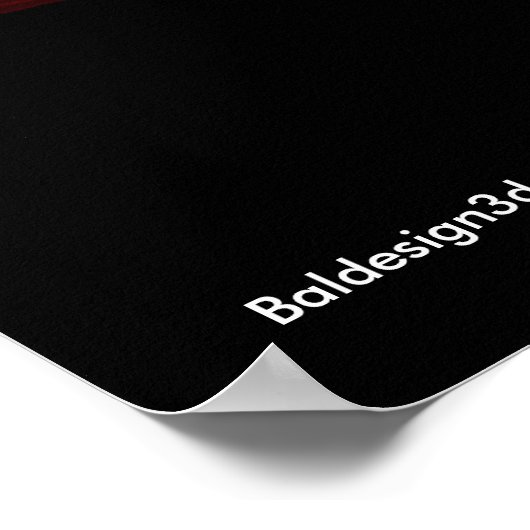 FRAKTAL ROSE, rot, schwarz Poster (Ecke)