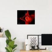 FRAKTAL ROSE, rot, schwarz Poster (Heimbüro)