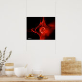 FRAKTAL ROSE, rot, schwarz Poster (Küche)