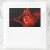 FRAKTAL ROSE, rot, schwarz Rechteckiger Aufkleber (Tasche)