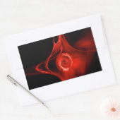 FRAKTAL ROSE, rot, schwarz Rechteckiger Aufkleber (Umschlag)