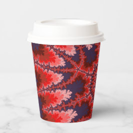 Fraktal Rot, Blau und Rosa Geburtstag Pappbecher