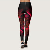 Fraktal Rote Blume Leggings (Rückseite)