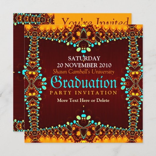 Fraktal Royal Abschluss Einladung (Vorne/Hinten)