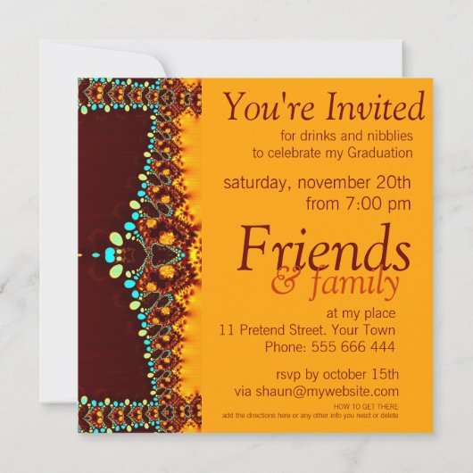 Fraktal Royal Abschluss Einladung (Rückseite)