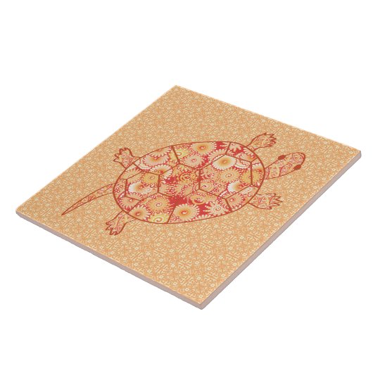 Fraktal-Schildkröte - Mandarinen Fliese (Seite)