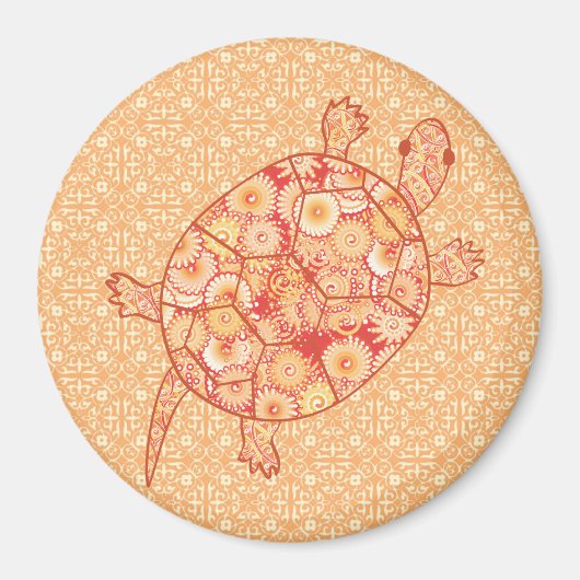 Fraktal-Schildkröte - Mandarinen Magnet (Vorne)