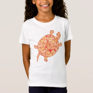 Fraktal-Schildkröte - Mandarinen T-Shirt