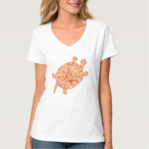Fraktal-Schildkröte - Mandarinen T-Shirt