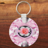 Fraktal-Schlüsselanhänger für hübsche Rose Schlüsselanhänger (Vorderseite)