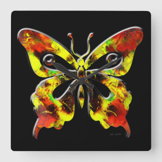 Fraktal Schmetterling Art 1 Wand Optionen Quadratische Wanduhr