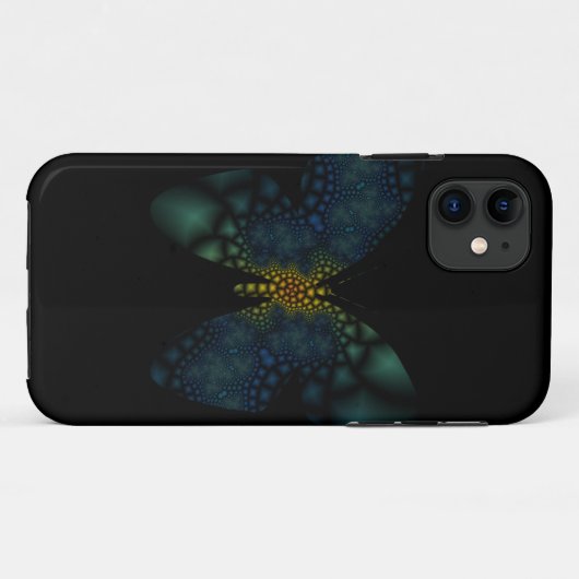 Fraktal Schmetterling iPhone Case (Rückseite (Horizontal))