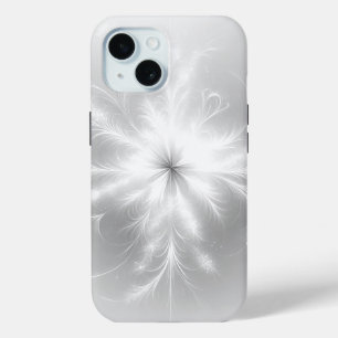 Fraktal-Schneeflocke auf Silbergrau Case-Mate iPhone Hülle