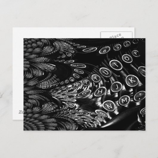 Fraktal-Schreibmaschine Postkarte (Vorne/Hinten)