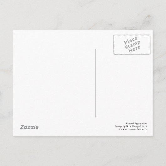 Fraktal-Schreibmaschine Postkarte (Rückseite)