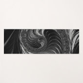 Fraktal Schwarz-weiß Metal Nautilus Swirl Yogamatte (Vorderseite (Horizontal))