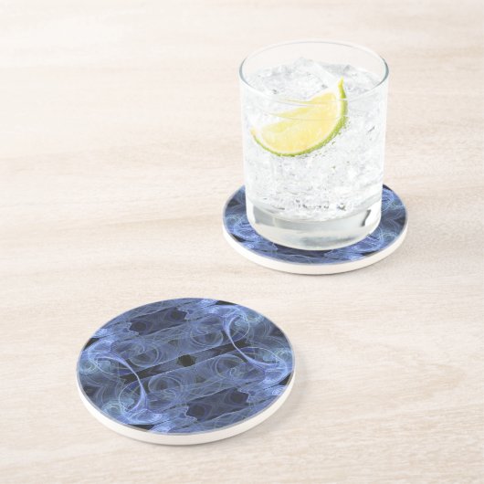 Fraktal Serie-7 - Blauer Untersetzer 1 (Seite)