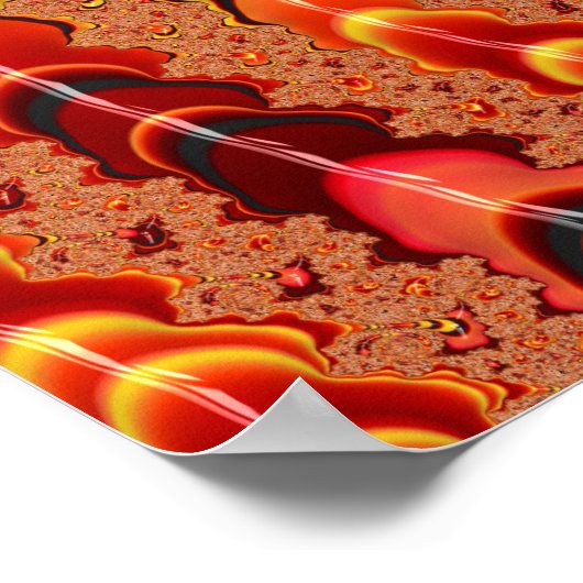 Fraktal "Shiny Orange and Yellow Spirits Arms" Art Poster (Ecke)