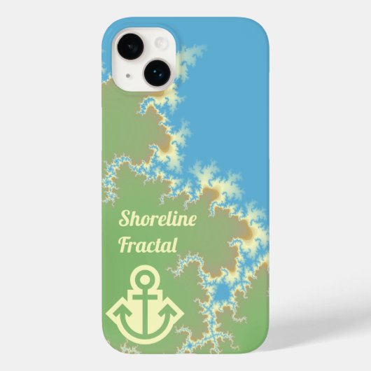 Fraktal-Shoreline mit/ Benutzerdefinierter Text/Sy Case-Mate iPhone Hülle (Rückseite)