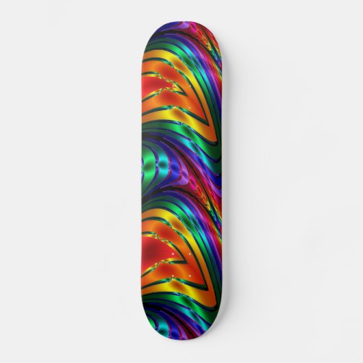 Fraktal-Silk RegenbogenSkateboard Skateboard (Vorderseite)