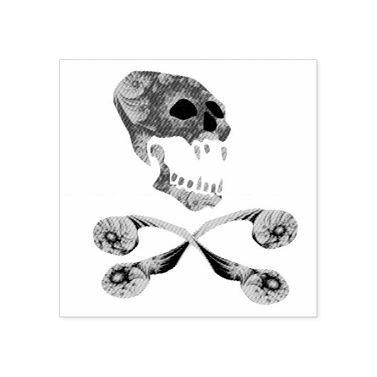 Fraktal Skull und Crossbone Gummistempel (Prägung)